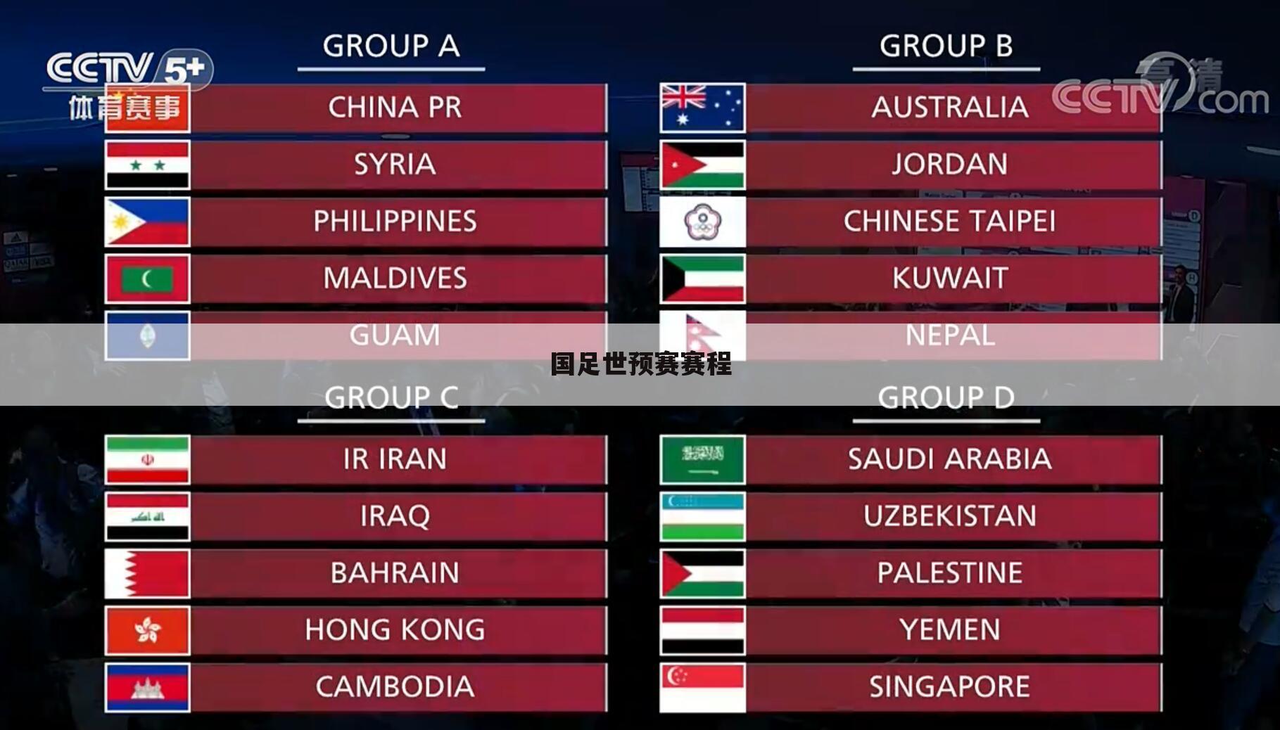 『国足卡塔尔』国足卡塔尔世界杯预选赛赛程